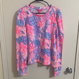 Lilly Pulitzer Pink and Blue Floral Sweater